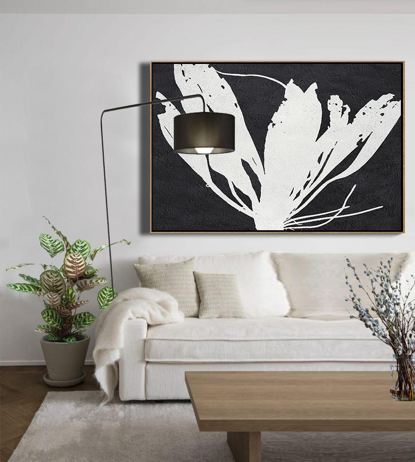 Horizontal Minimalist Flower Art #MN9C - Click Image to Close